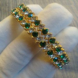 Beautiful green and white stone bangles.